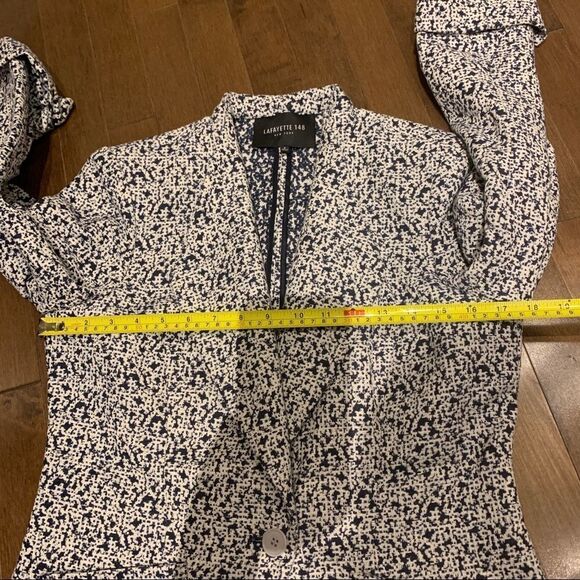 LAFAYETTE 148 navy and white printed single breasted blazer size 6 - Picture 10 of 12
